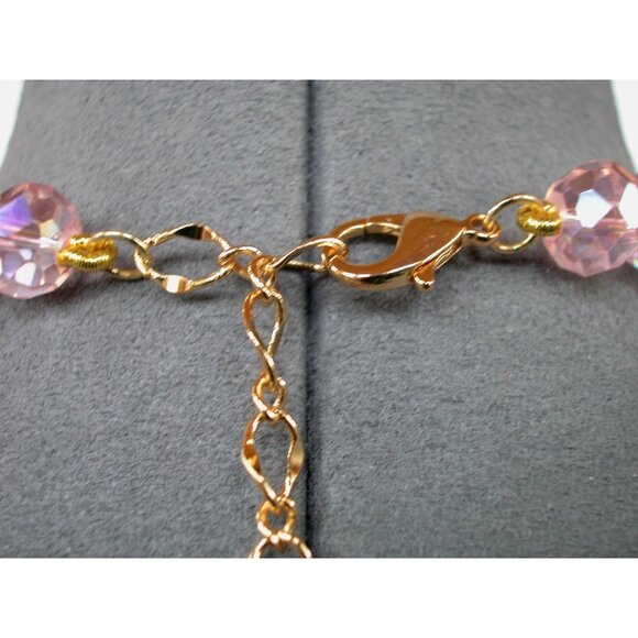 Kirks Folly Pink Moon Face Necklace With Charms & Crystal Beads - Picture 6 of 6